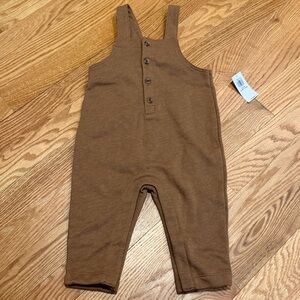 Old Navy Unisex Sleeveless Button-Front Overalls for Baby in spiced saffron